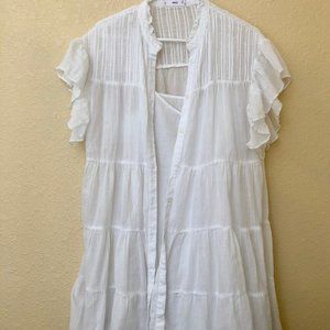 MANGO| MNG Ruffled sleeve dress - White - Size S
